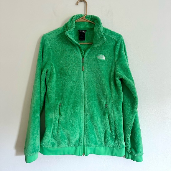 THE NORTH FACE MOD OSITO Womens Small Green Full Zip Pockets Fleece Jacket - Picture 1 of 10